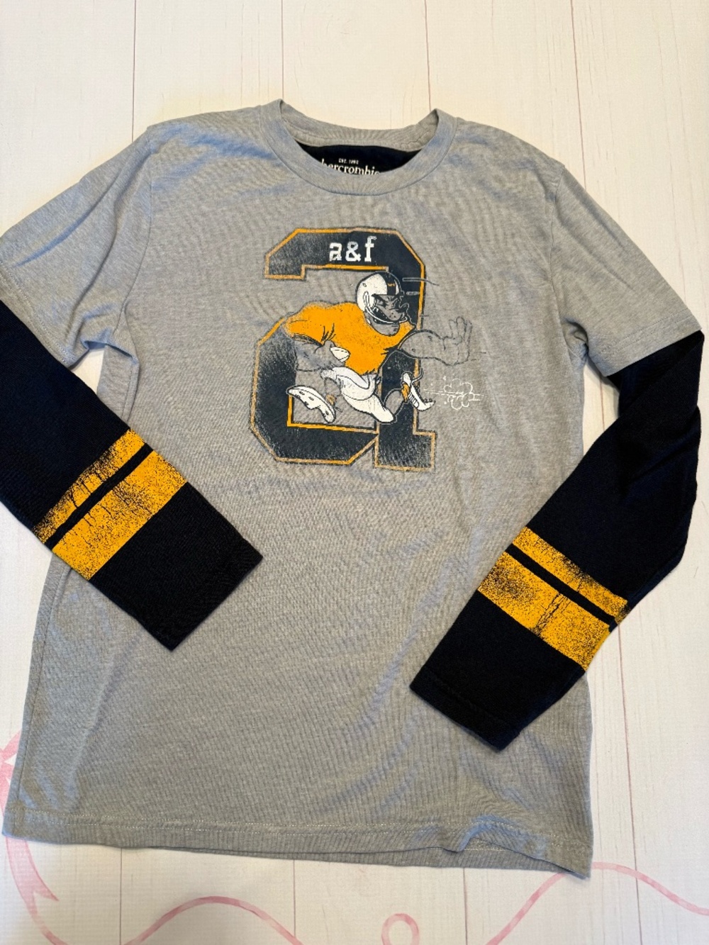 Abercrombie Kids Football Long Sleeve Tee Size 13/14